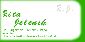 rita jelenik business card